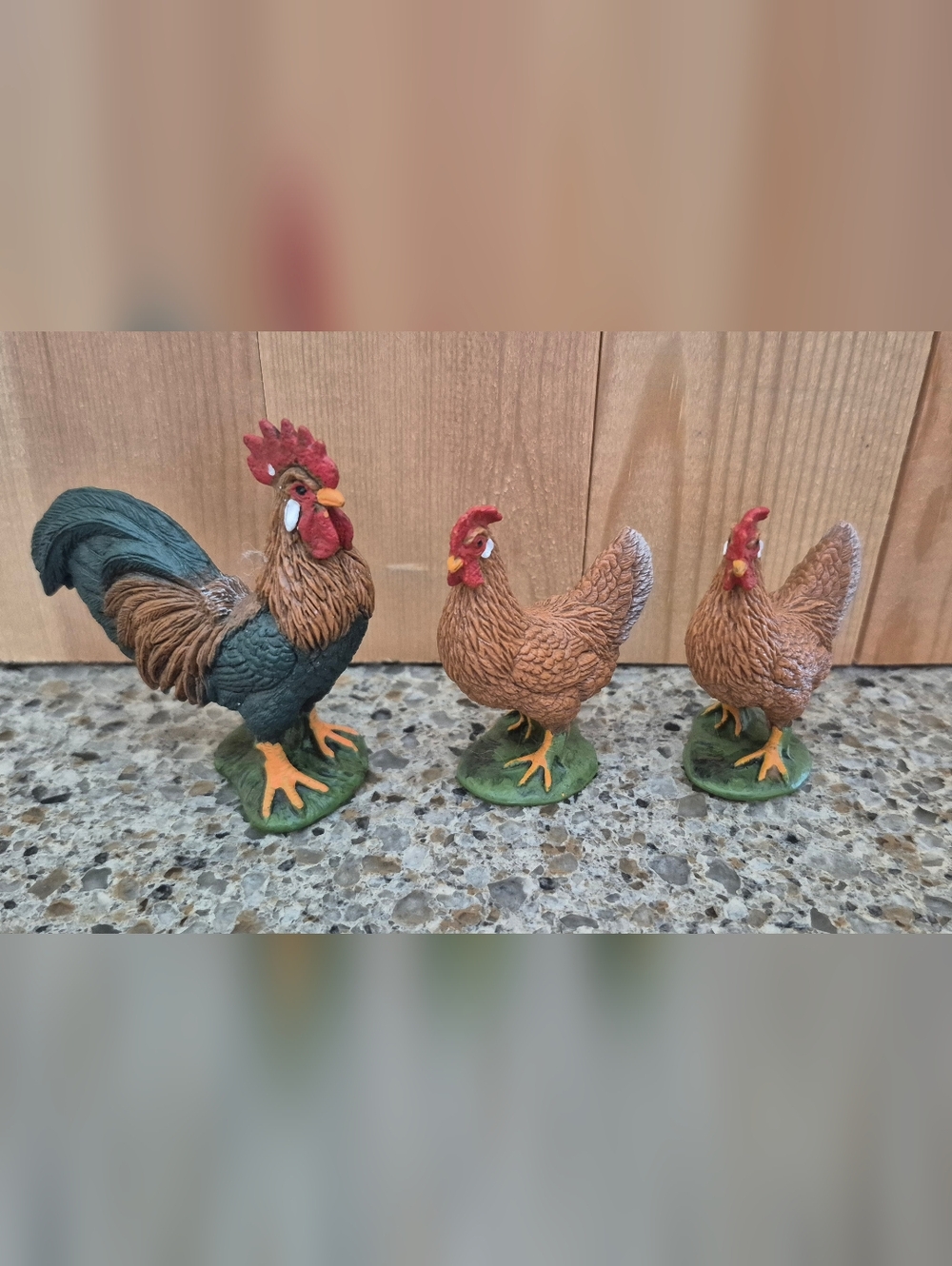 Schleich Farm World Rooster & 2 Hens Lot 13825 13826 Chicken Figurines Toy 2016